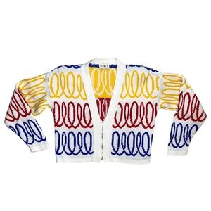 Vintage Mixit Knit Zip Cardigan Sweater